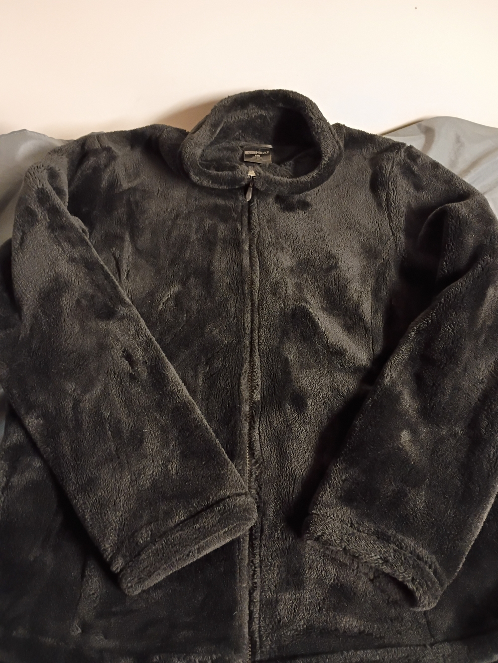 32 Degrees Black Plush Full-Zip Puffer Jacket